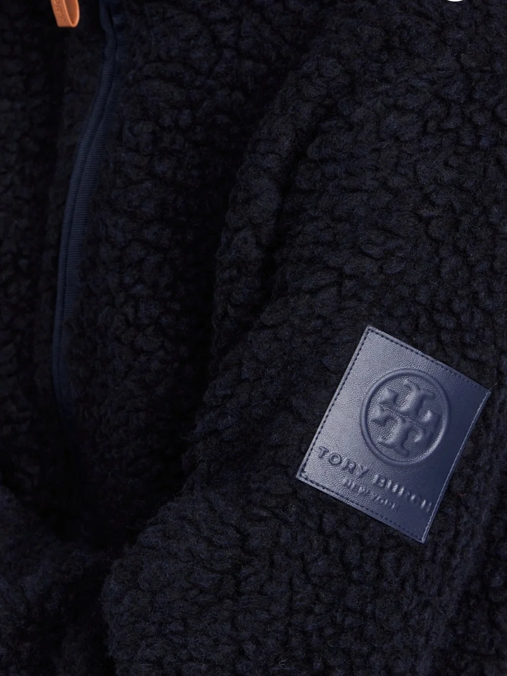 NWT Tory Burch Sherpa Fleece Quilted Jacket - Navy and Forest Green